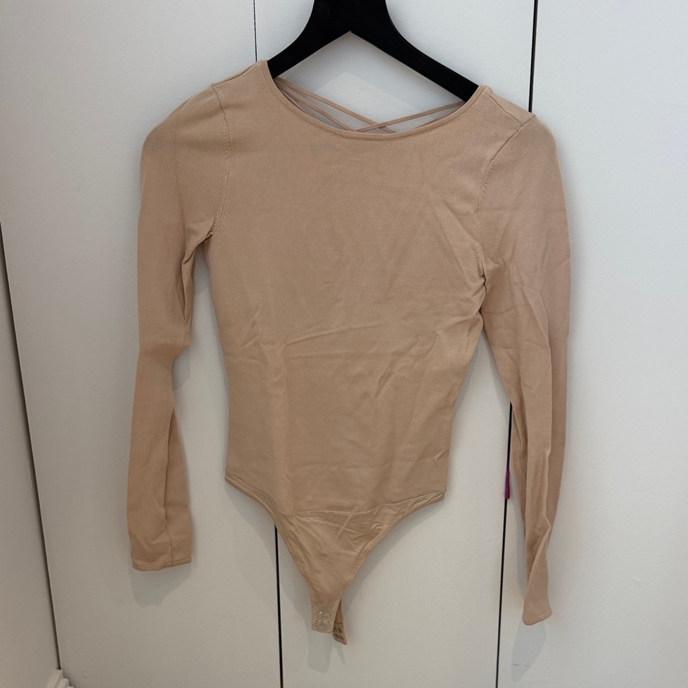 Intermix Women's Long Sleeve Nude Bodysuit - Classic Scoop Neck